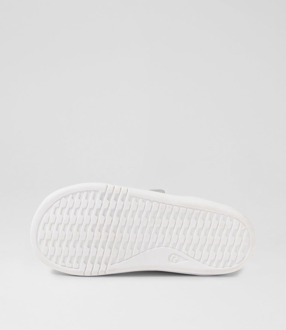 bobux Iw Grass Toddler Court Optical White Leather Flat Shoes