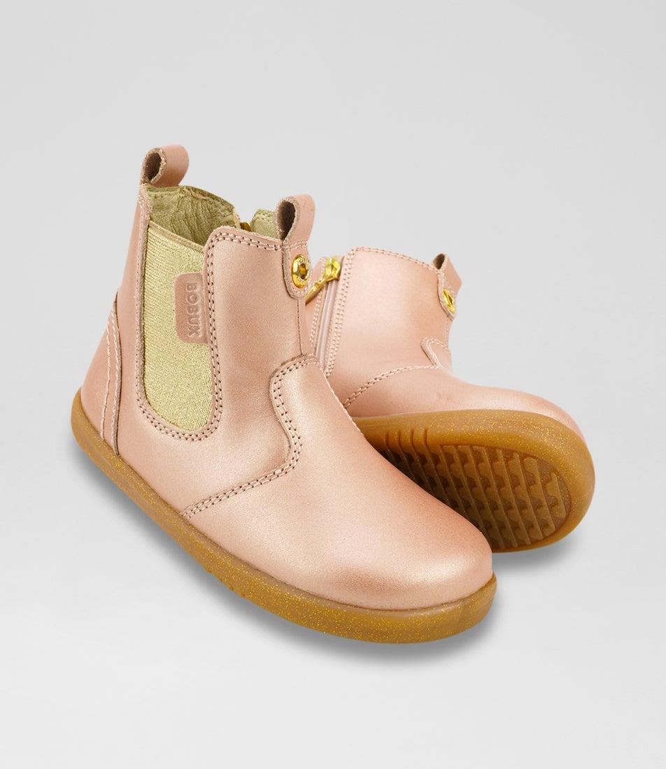 Bobux Iw Jodhpur Toddler Rose Gold Leather Chelsea Boots