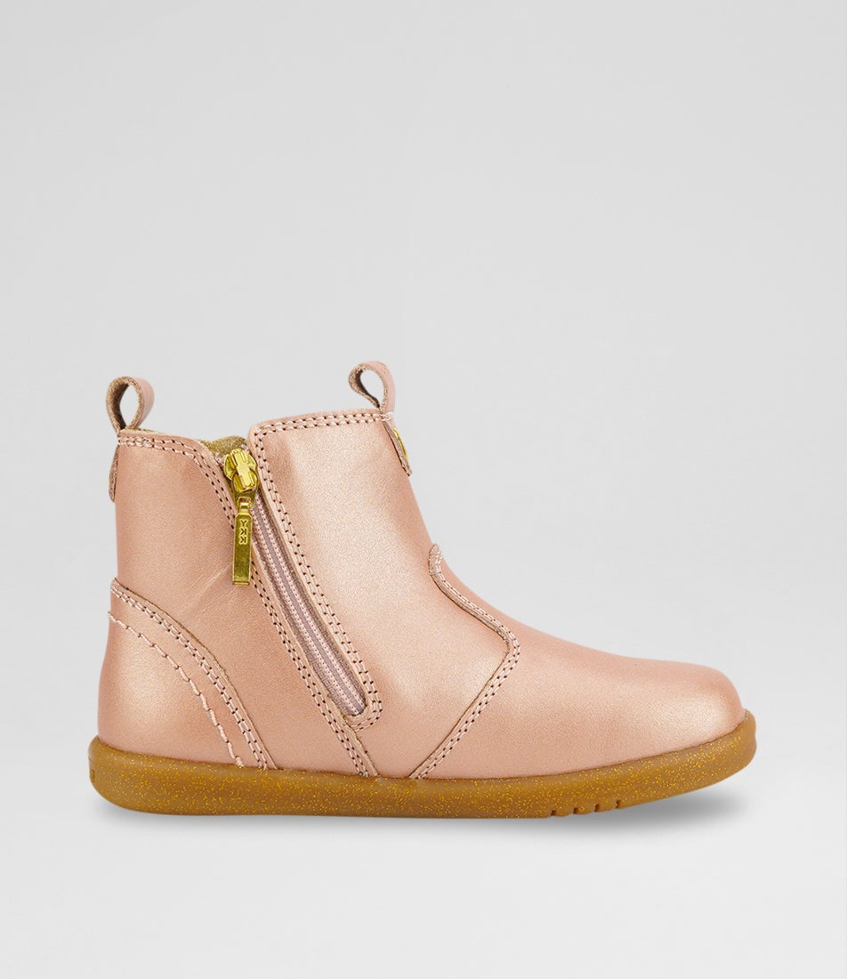 Bobux Iw Jodhpur Toddler Rose Gold Leather Chelsea Boots