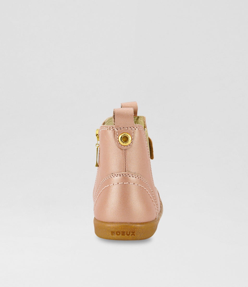 Bobux Iw Jodhpur Toddler Rose Gold Leather Chelsea Boots