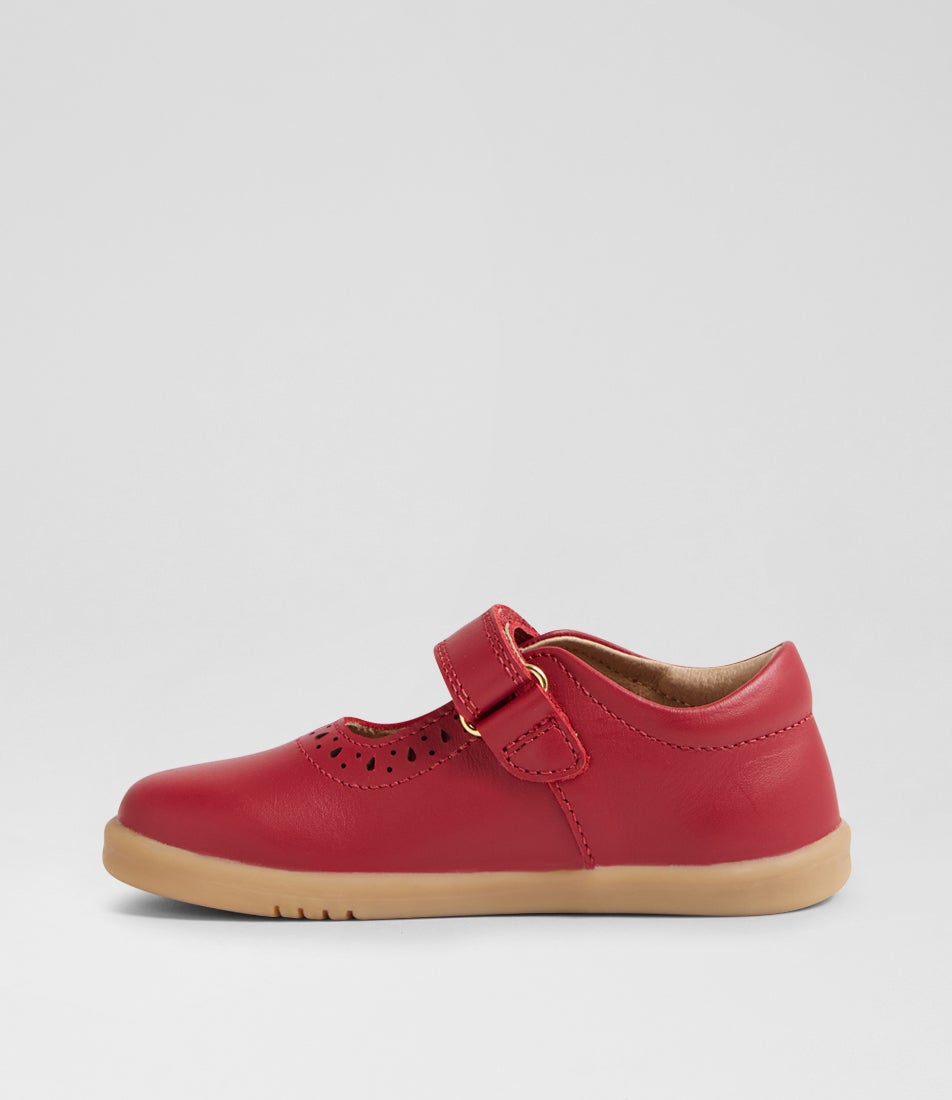 Bobux Iw Lola Toddler Tibitan Red Leather Flat Shoes