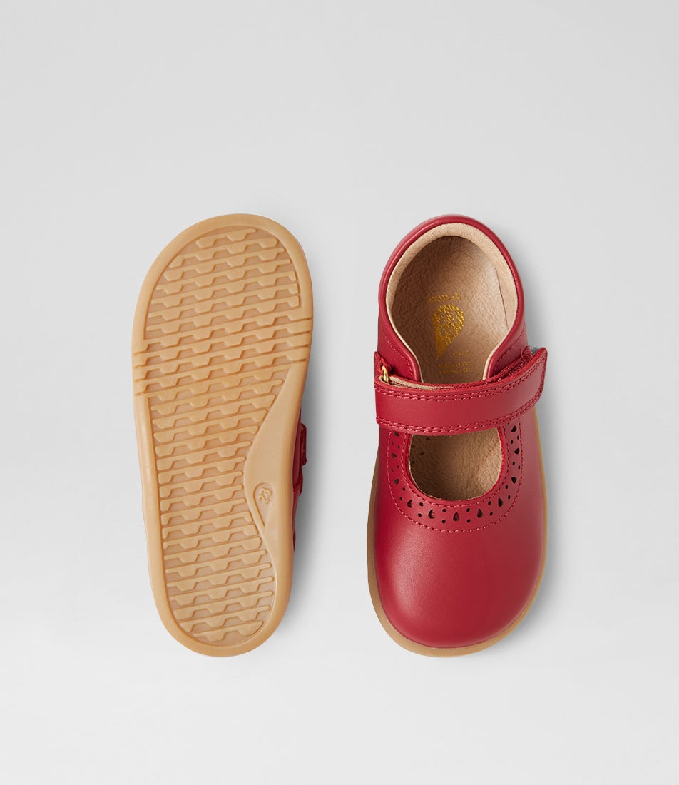 Bobux Iw Lola Toddler Tibitan Red Leather Flat Shoes