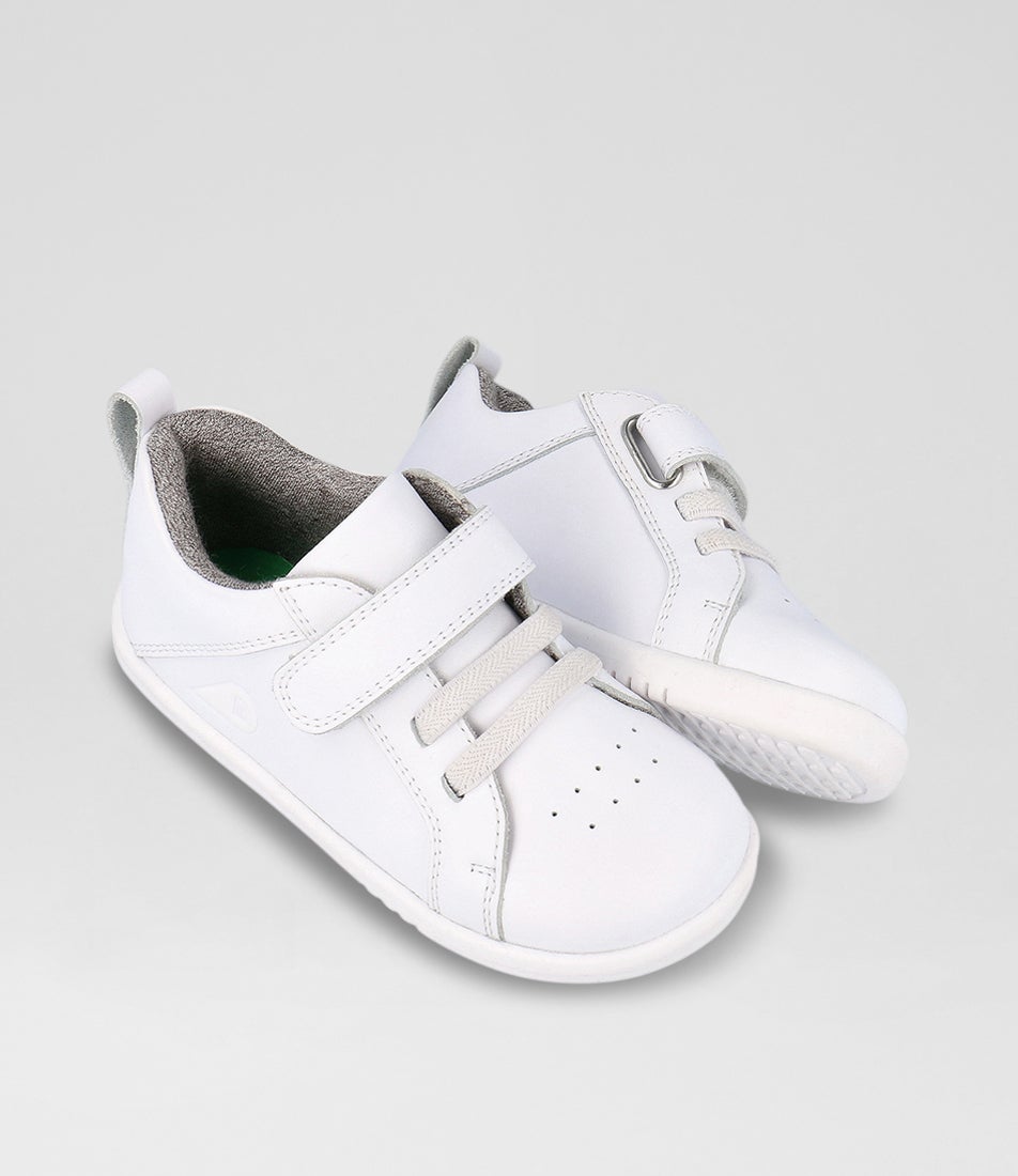 Bobux Iw Pace Toddler Optical White Leather Sneakers