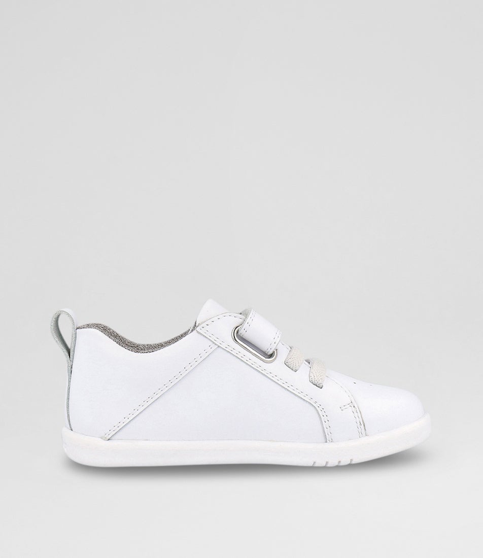 bobux Iw Pace Toddler Optical White Leather Sneakers
