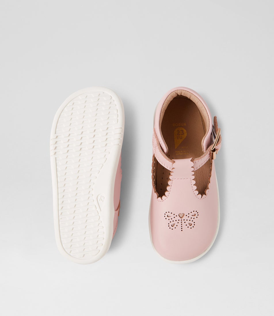 Bobux Iw Poppy Toddler Ballet Pink Leather Flat Shoes