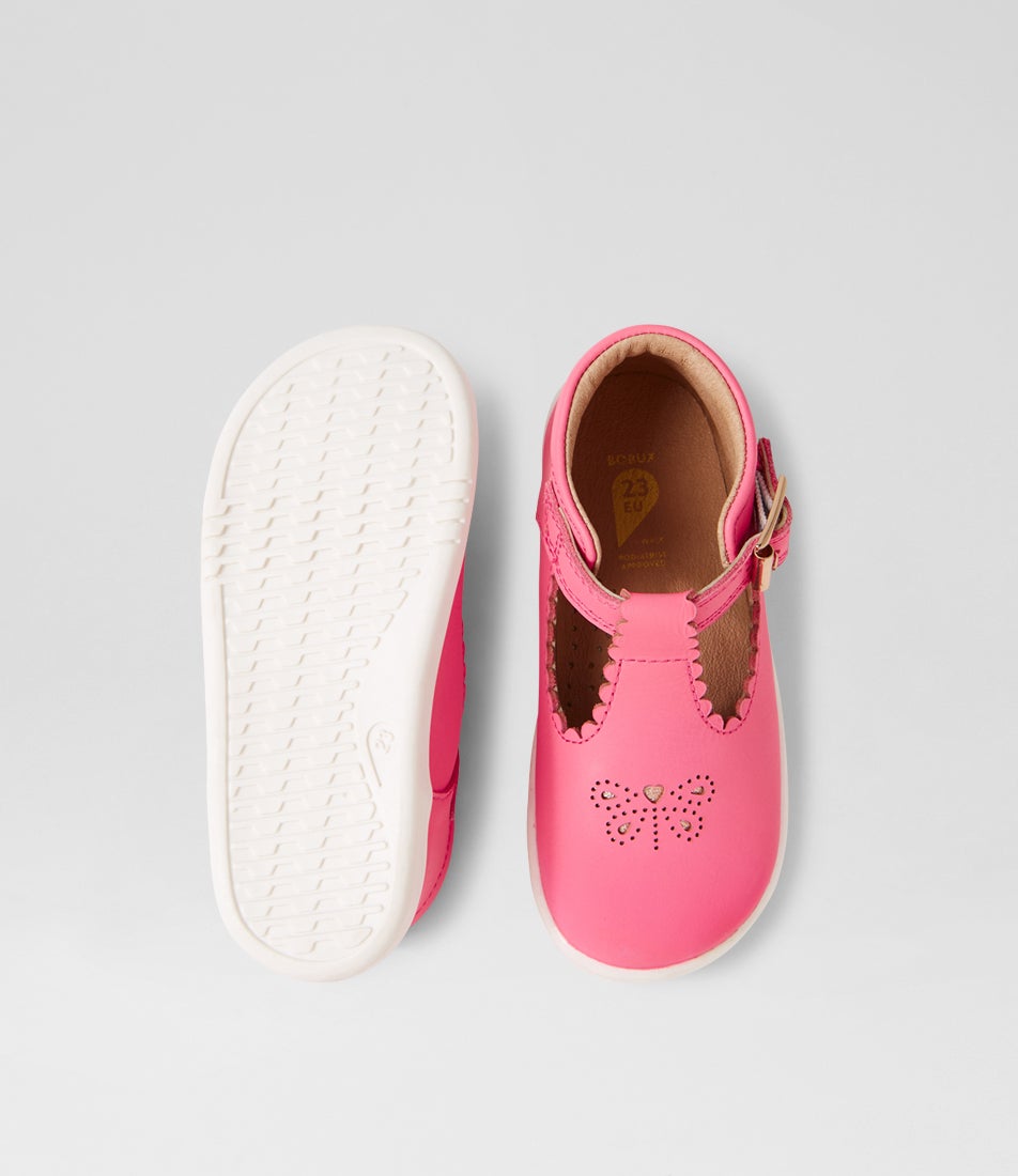 Bobux Iw Poppy Toddler Pink Lemonade Leather Flat Shoes