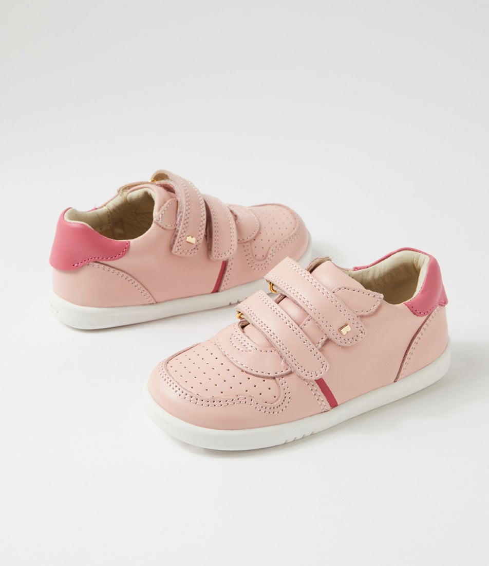bobux Iw Riley Seashell Toddler Guava Leather Sneakers