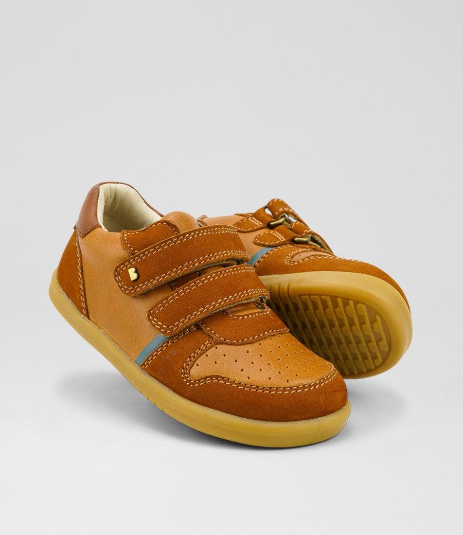 Bobux Iw Riley Toddler Caramel Toffee Leather Sneakers