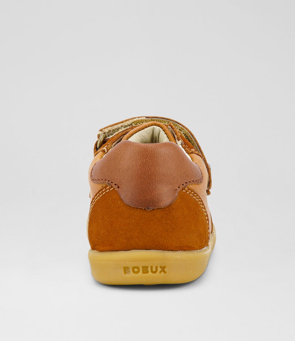 Bobux Iw Riley Toddler Caramel Toffee Leather Sneakers