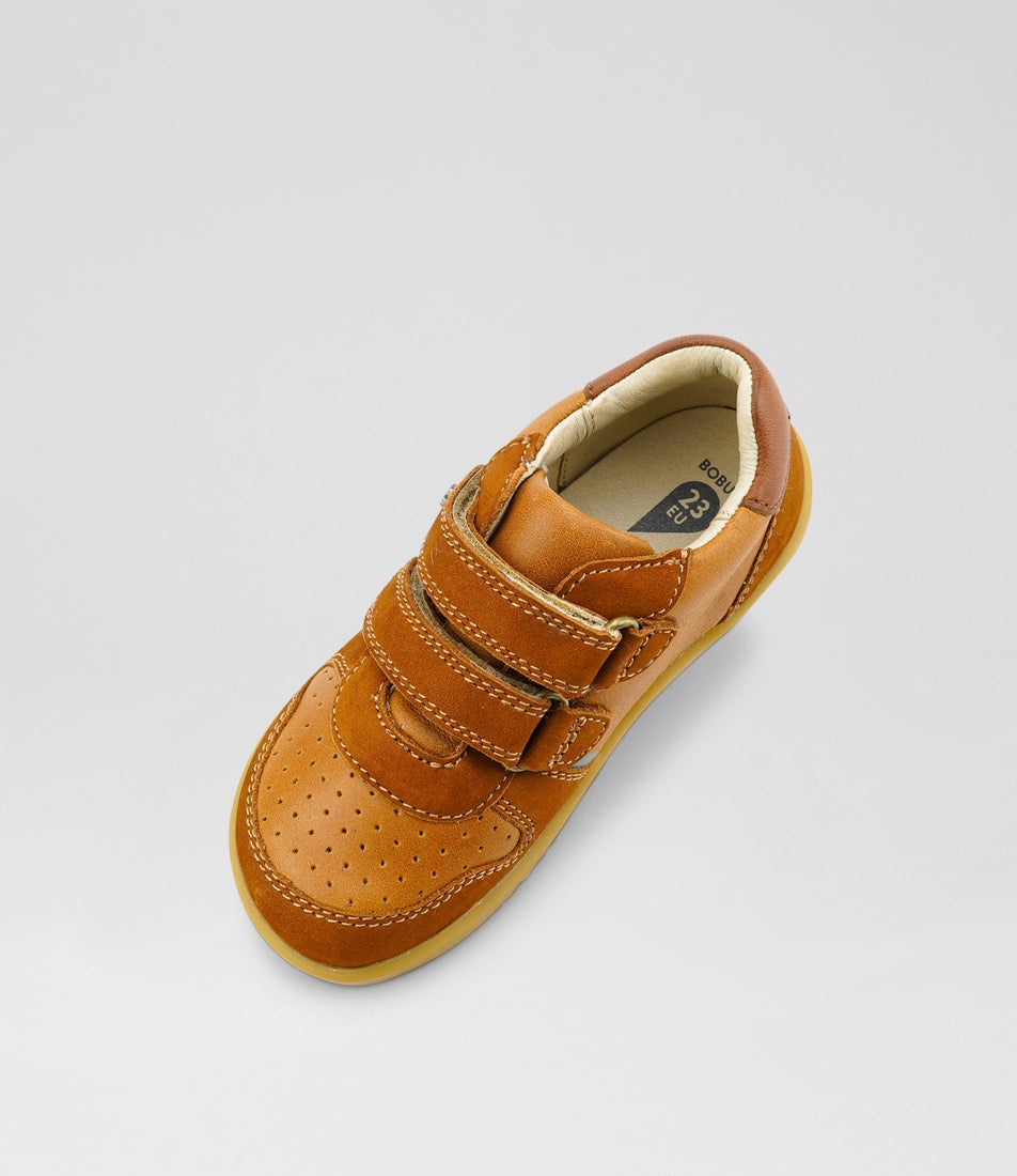 Bobux Iw Riley Toddler Caramel Toffee Leather Sneakers