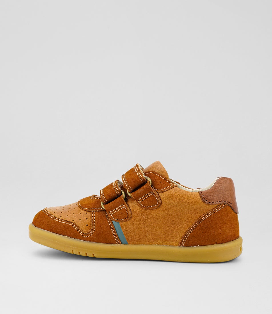 bobux Iw Riley Toddler Caramel Toffee Leather Sneakers