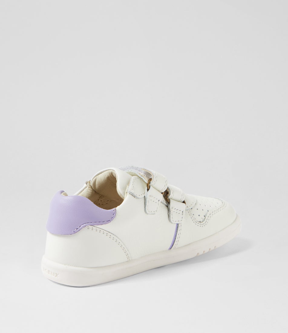 Bobux Iw Riley Toddler White Lilac Leather Sneakers