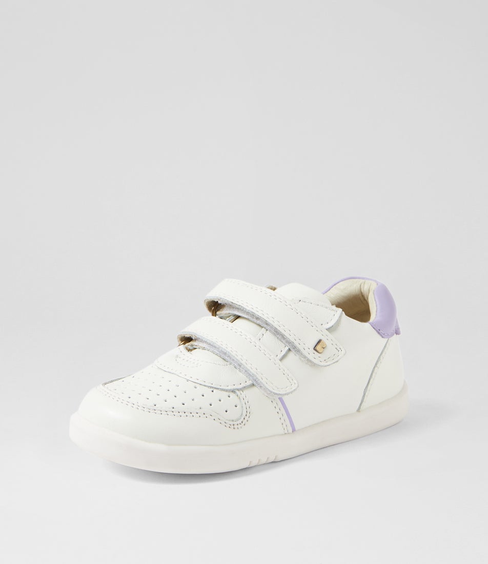Bobux Iw Riley Toddler White Lilac Leather Sneakers