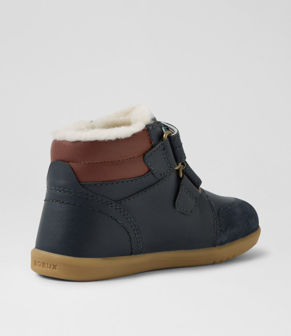 Bobux Iw Timber Arctic Toddler Navy Leather Ankle Boots
