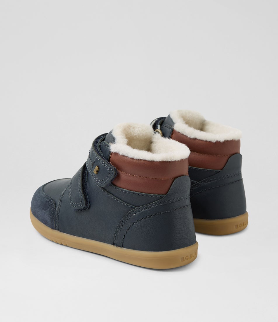 bobux Iw Timber Arctic Toddler Navy Leather Ankle Boots