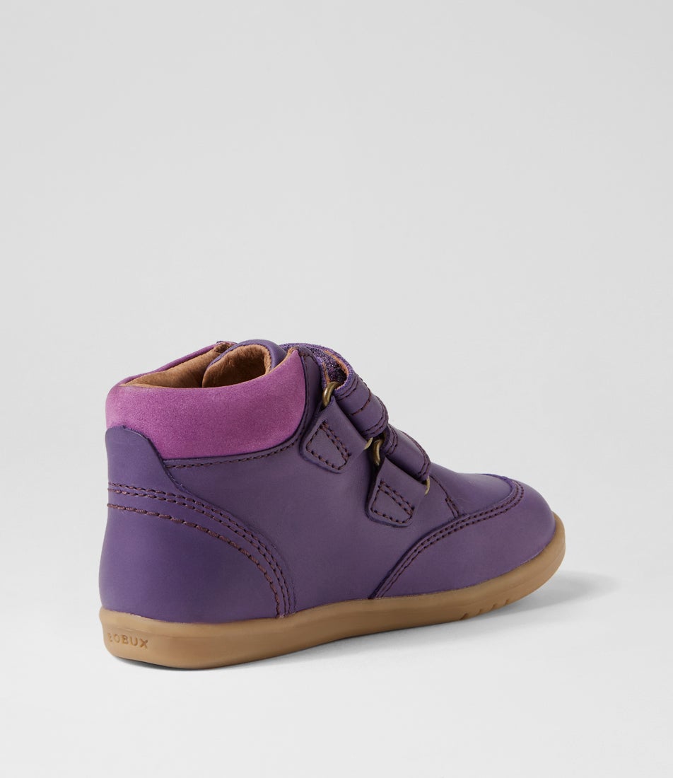 Bobux Iw Timber Toddler Indigo Wild Berry Leather Ankle Boots