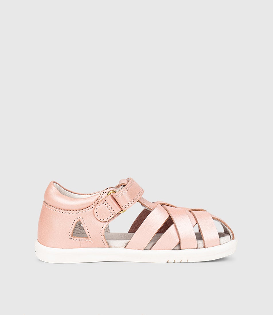 bobux Iw Tropicana 2 Toddler Seashell Shimmer Leather Flat Shoes