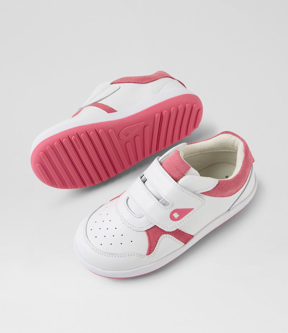 Bobux Kp Baseline Junior White Pink Cyclemen Multi Sneakers