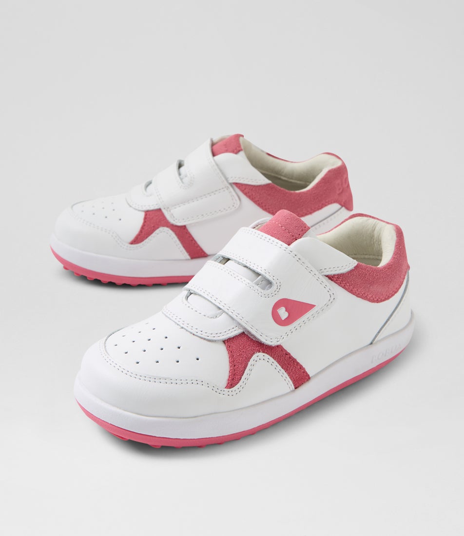 bobux Kp Baseline Junior White Pink Cyclemen Multi Sneakers
