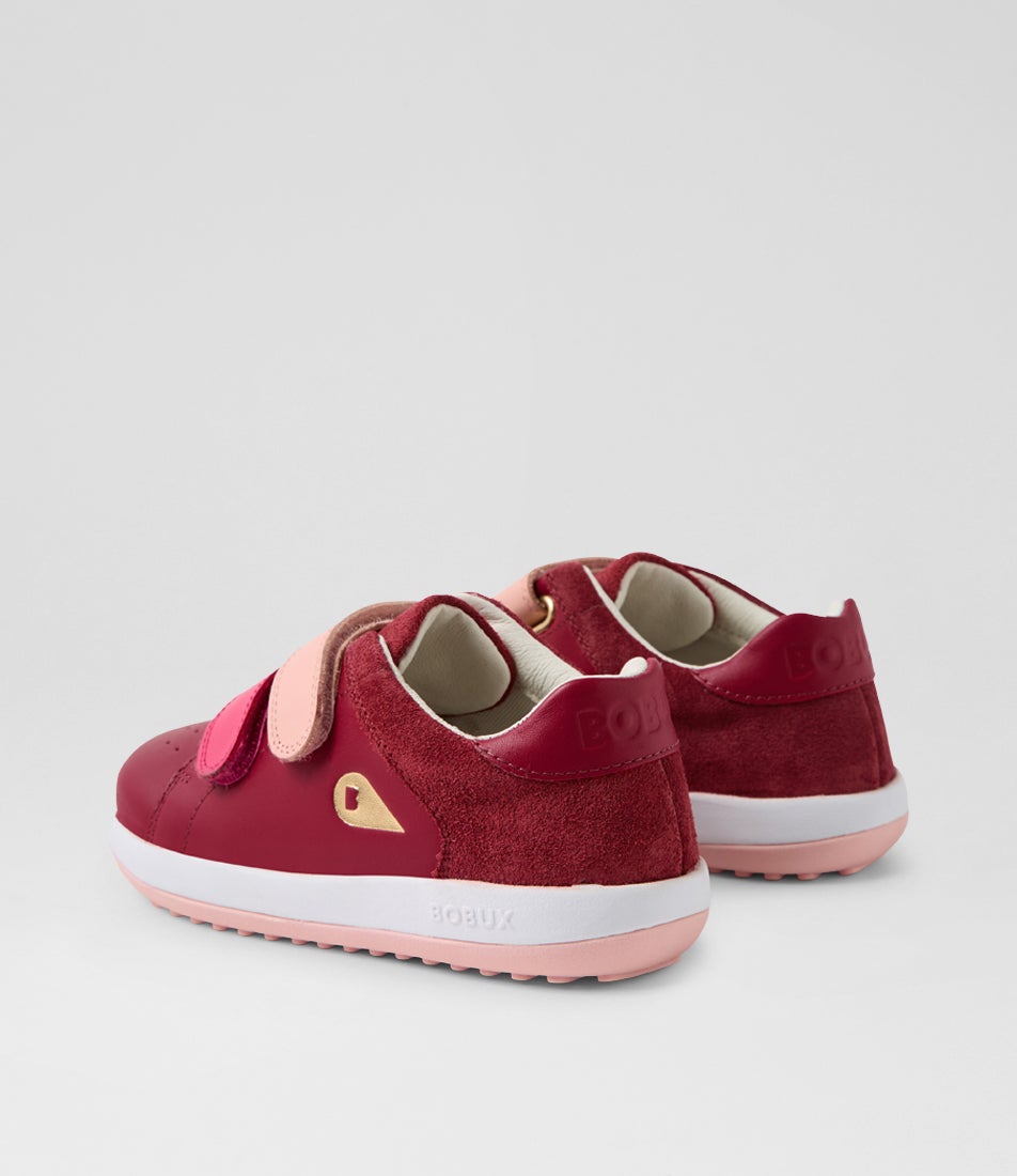 bobux Kp Breakpoint Junior Cranberry Leather Sneakers