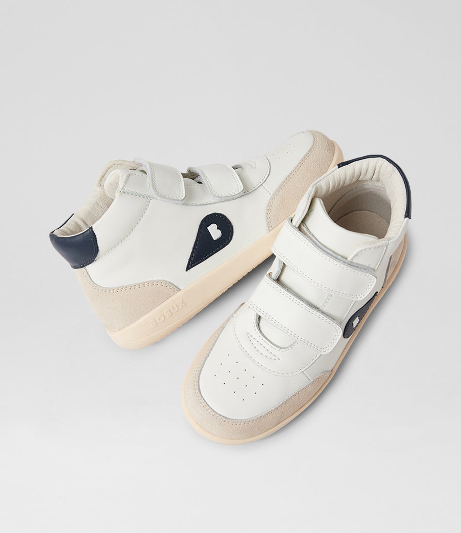 bobux Kp Champ High Junior Chalk Gentian Blue Leather Ankle Boots