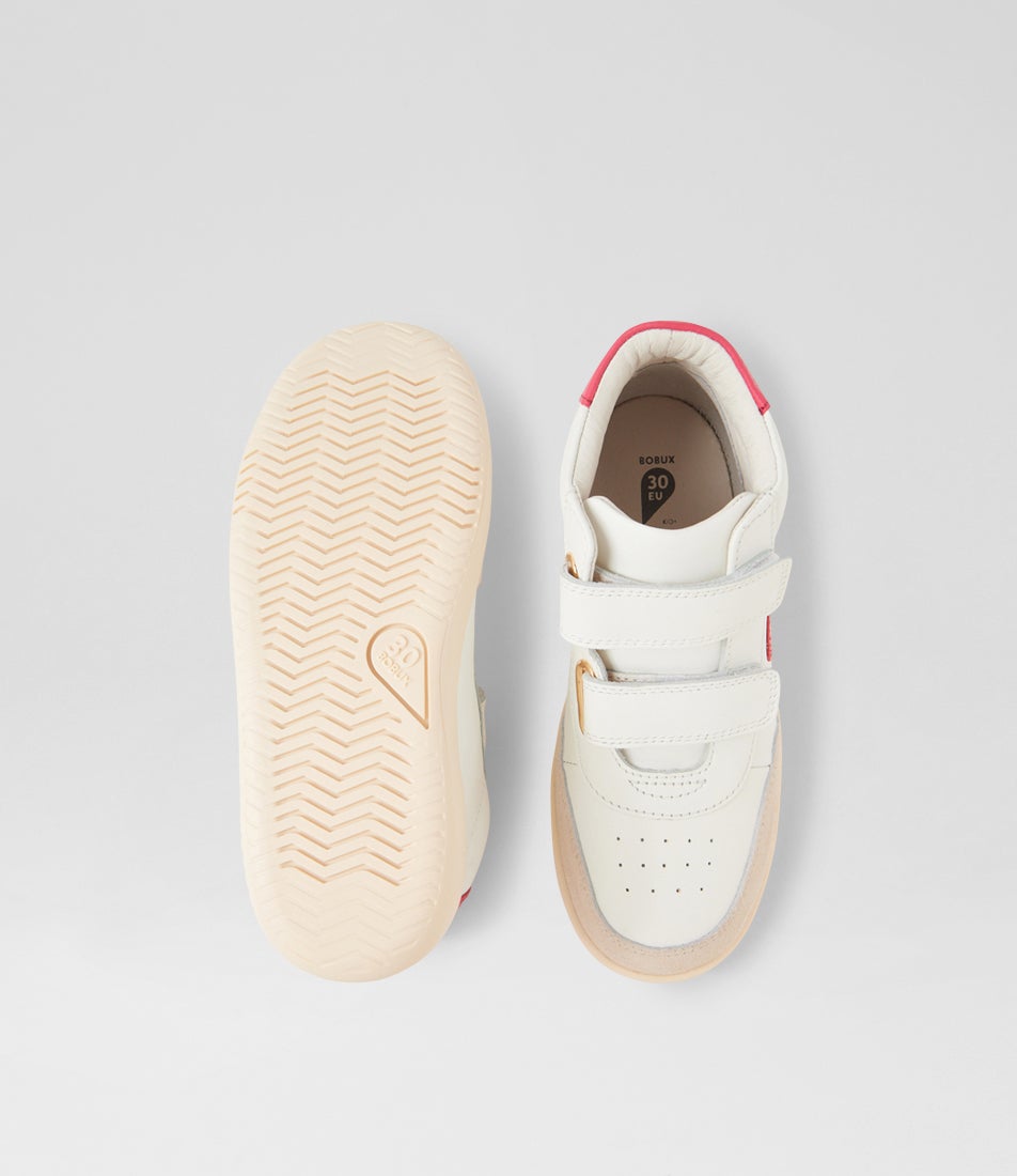 Bobux Kp Champ High Junior Chalk Radiant Raspberry Leather Ankle Boots