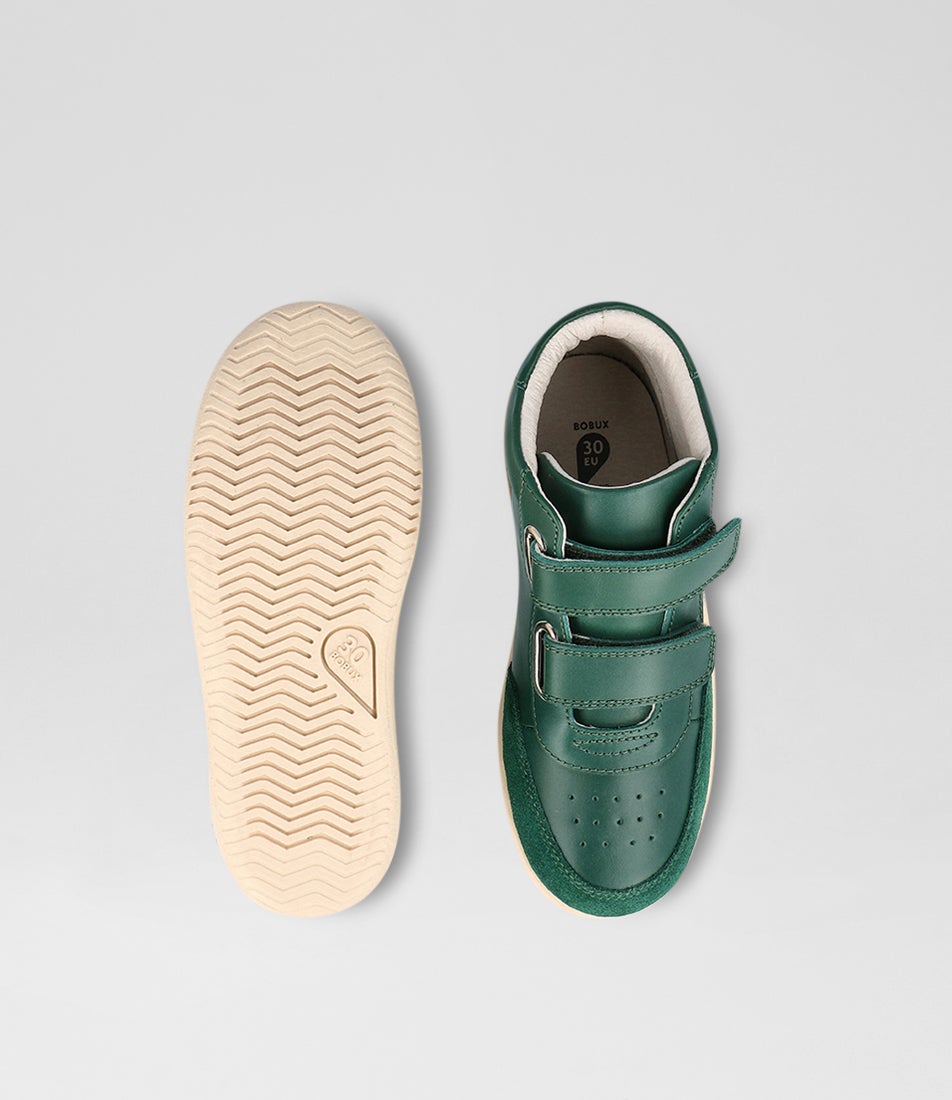 Bobux Kp Champ High Junior Deep Emerald Chalk Leather Ankle Boots
