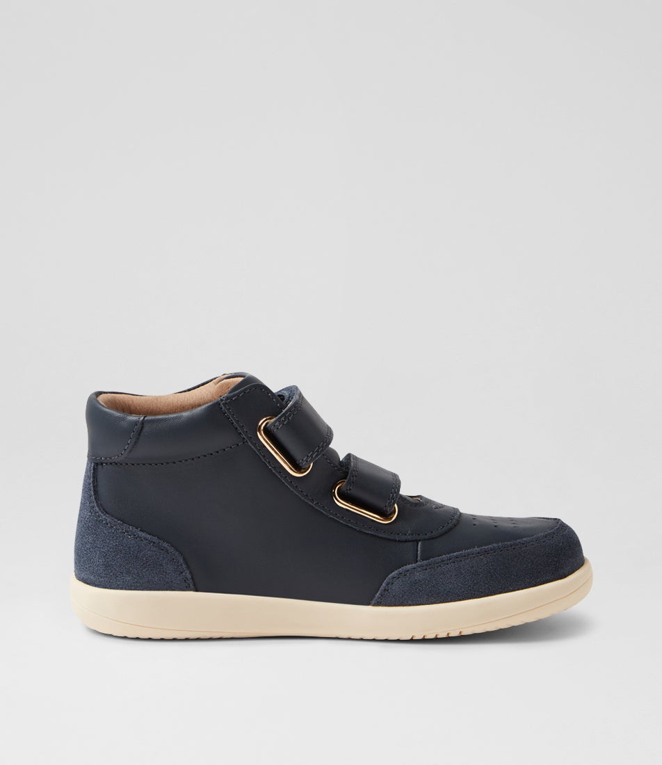 Bobux Kp Champ High Junior Navy Leather Ankle Boots