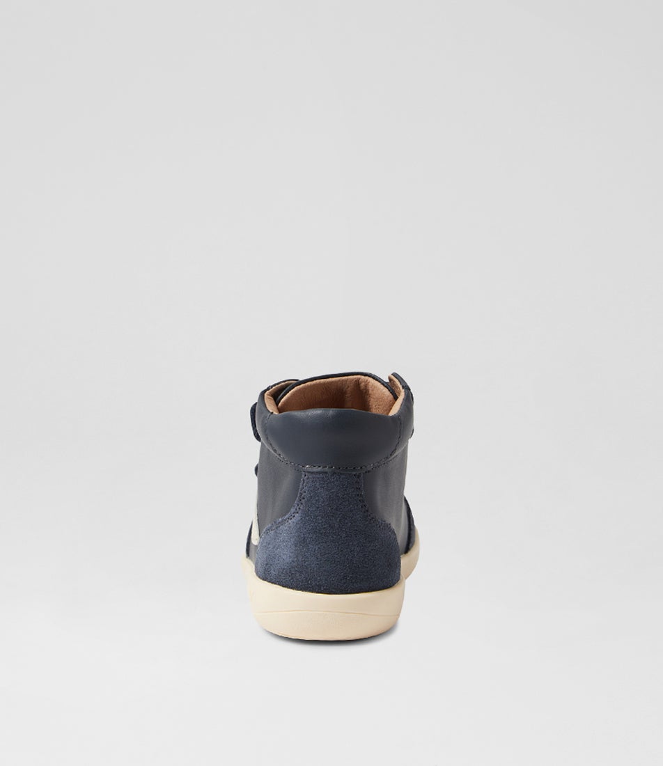 Bobux Kp Champ High Junior Navy Leather Ankle Boots