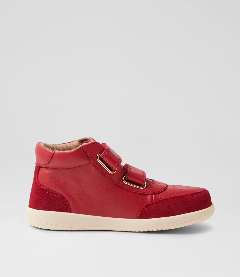 Bobux Kp Champ High Junior Pompeian Red Leather Ankle Boots