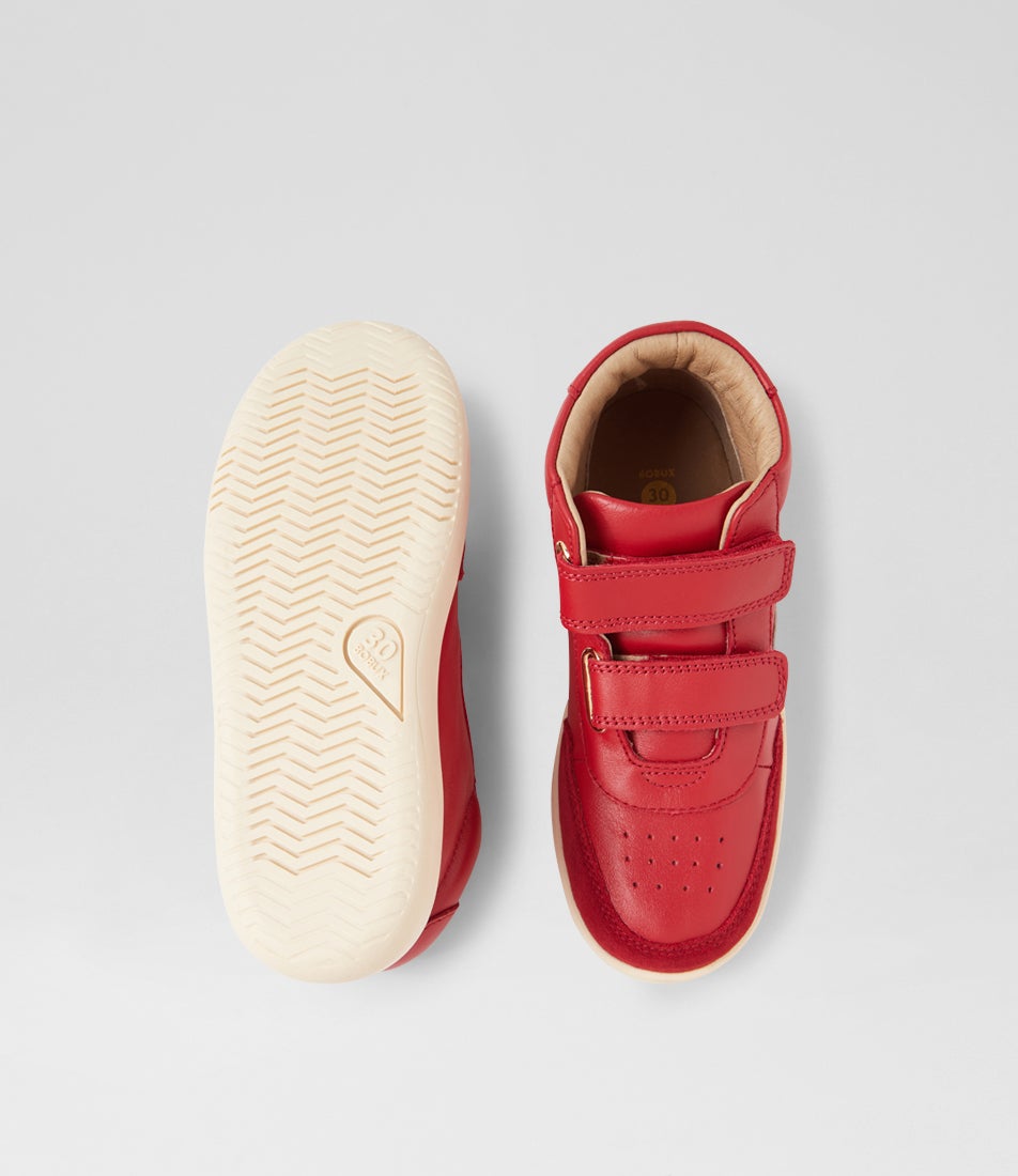 Bobux Kp Champ High Junior Pompeian Red Leather Ankle Boots