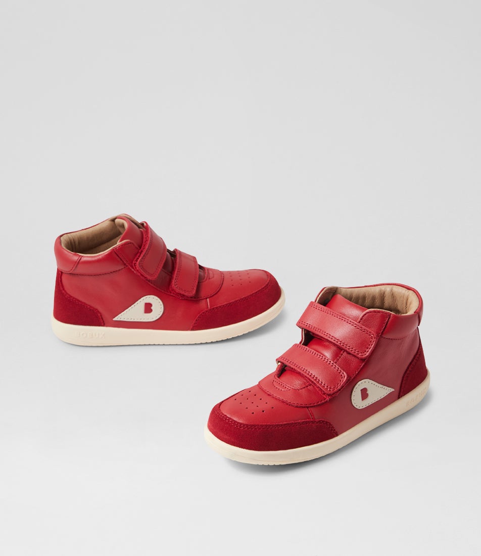 bobux Kp Champ High Junior Pompeian Red Leather Ankle Boots