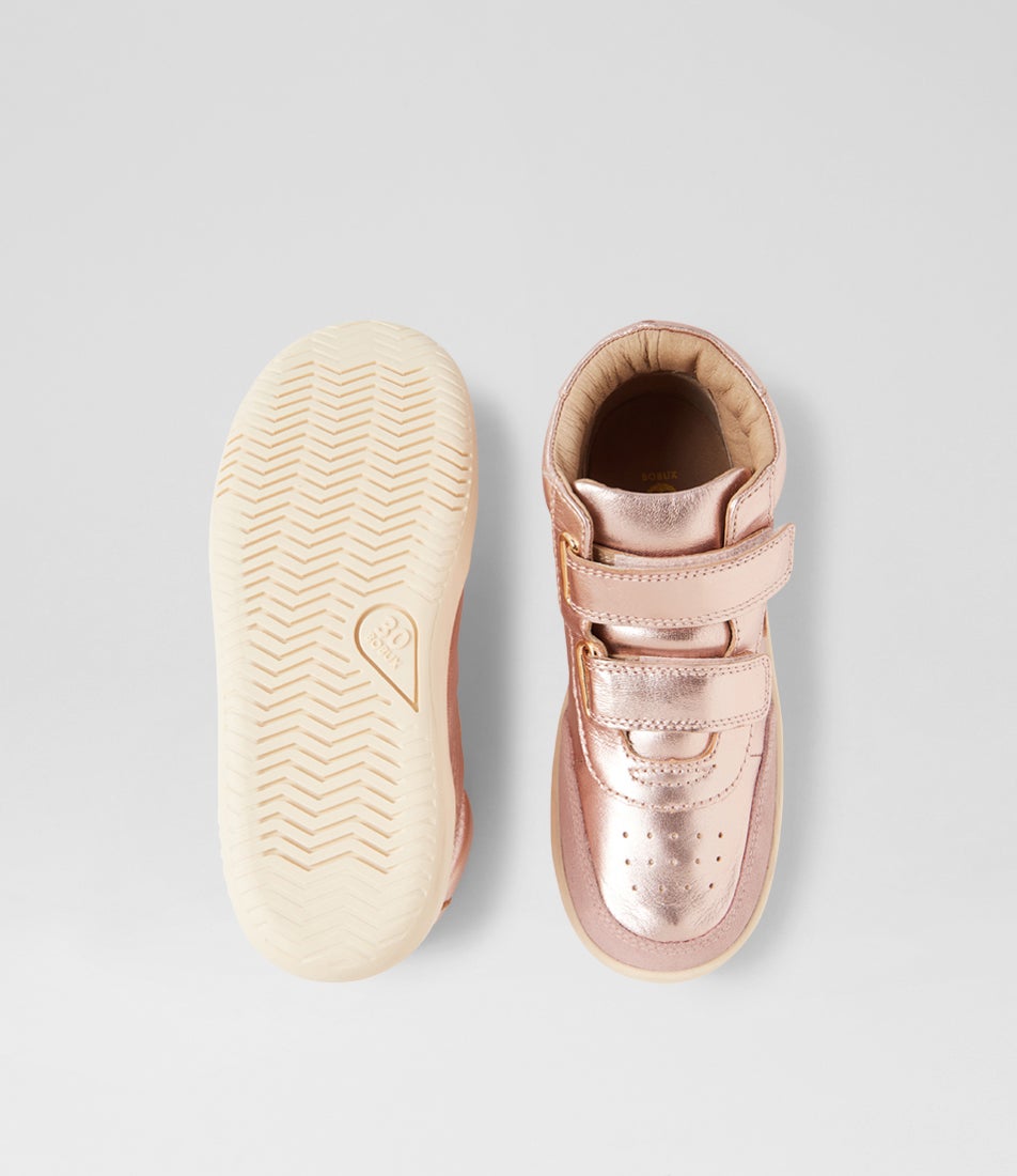 Bobux Kp Champ High Junior Rose Gold Leather Ankle Boots