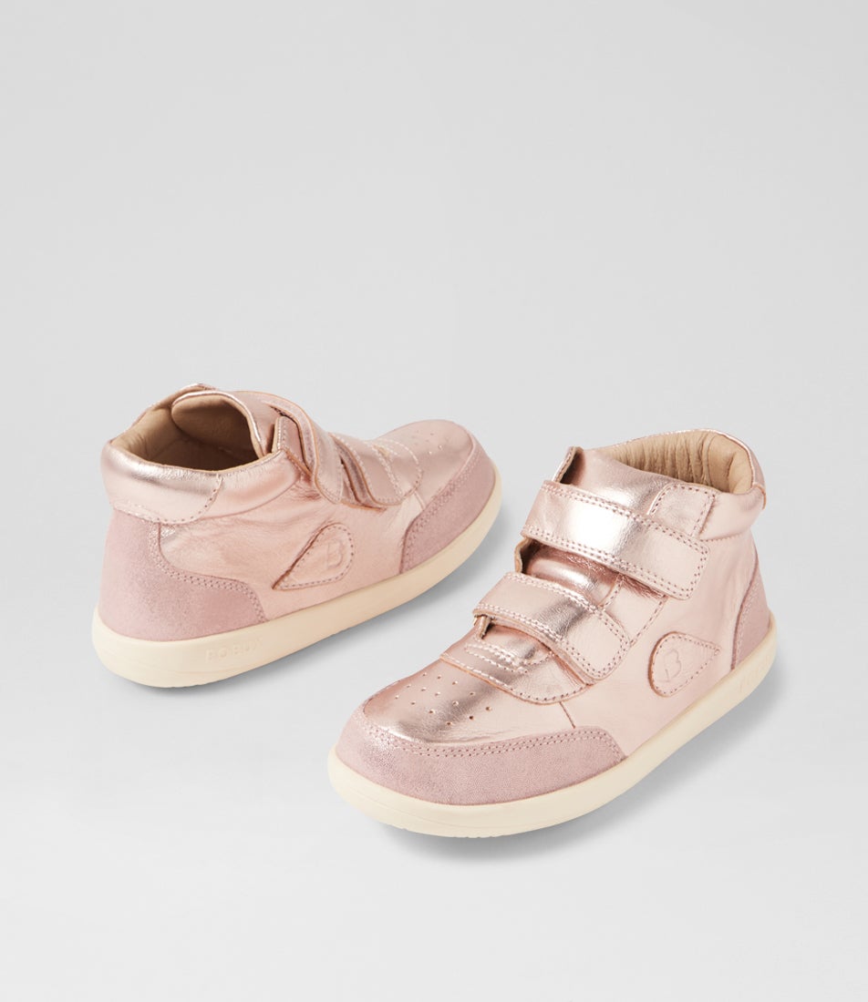 bobux Kp Champ High Junior Rose Gold Leather Ankle Boots
