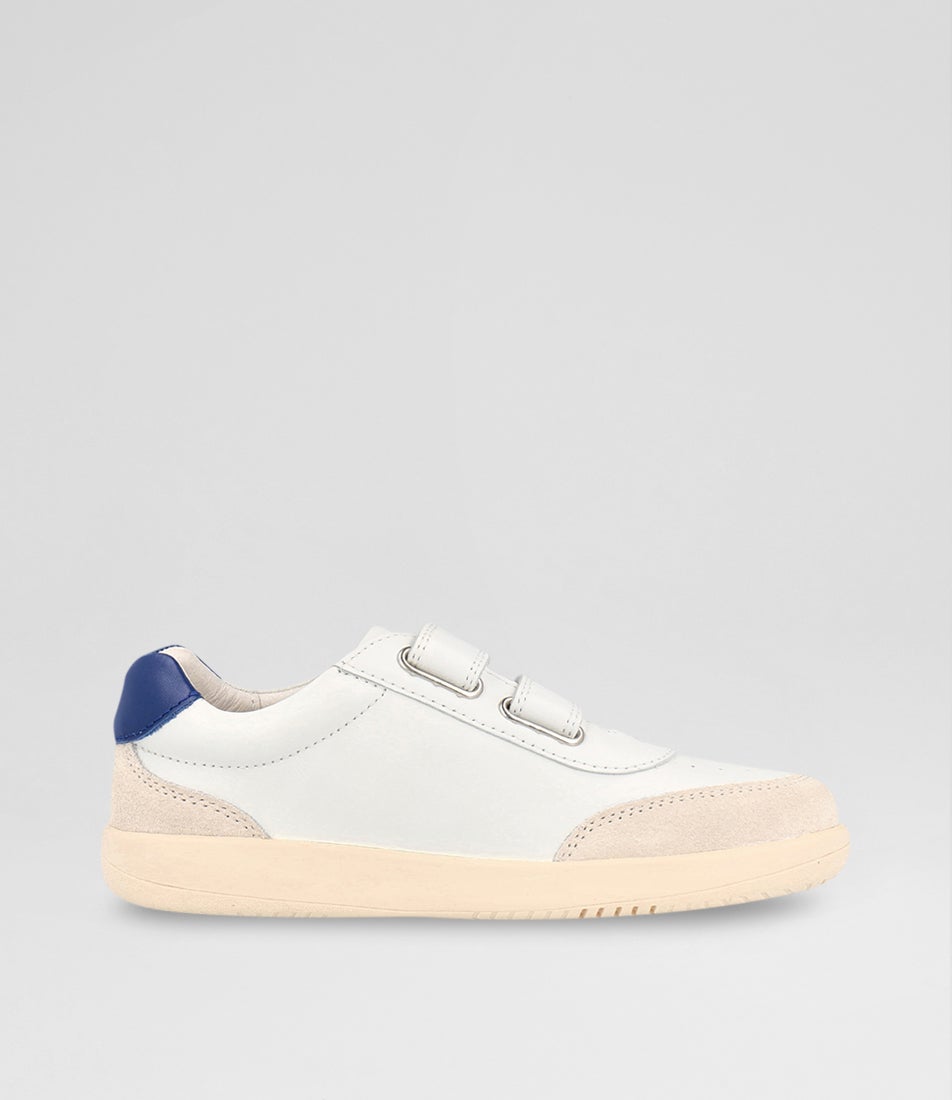 Bobux Kp Champ Junior Chalk-Gentian Blue Leather Flat Shoes