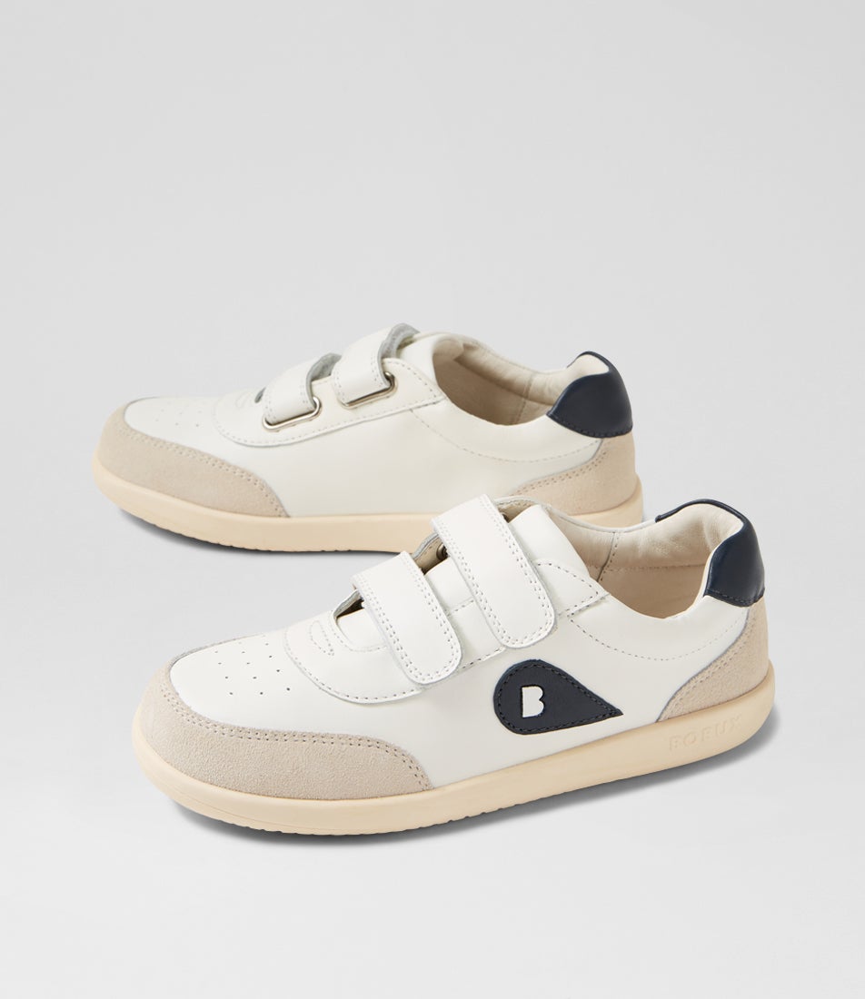 bobux Kp Champ Junior Chalk-Gentian Blue Leather Flat Shoes