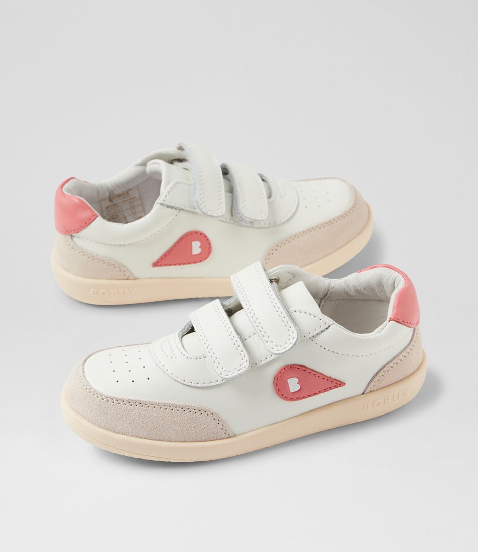 bobux Kp Champ Junior Chalk Ocean Coral Leather Sneakers