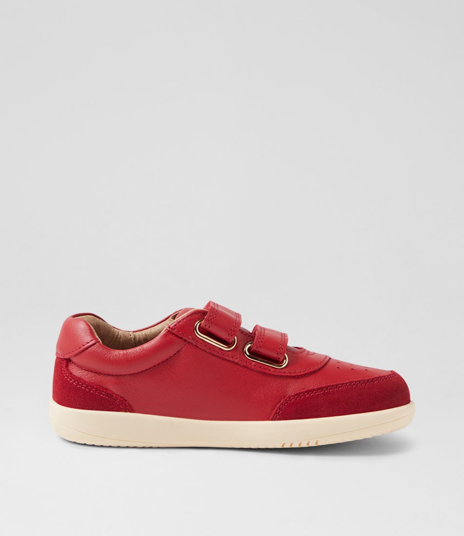 Bobux Kp Champ Junior Pompeian Red Leather Flat Shoes