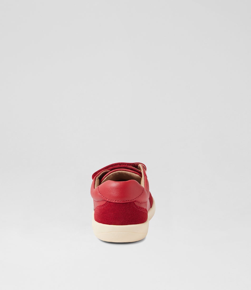 Bobux Kp Champ Junior Pompeian Red Leather Flat Shoes