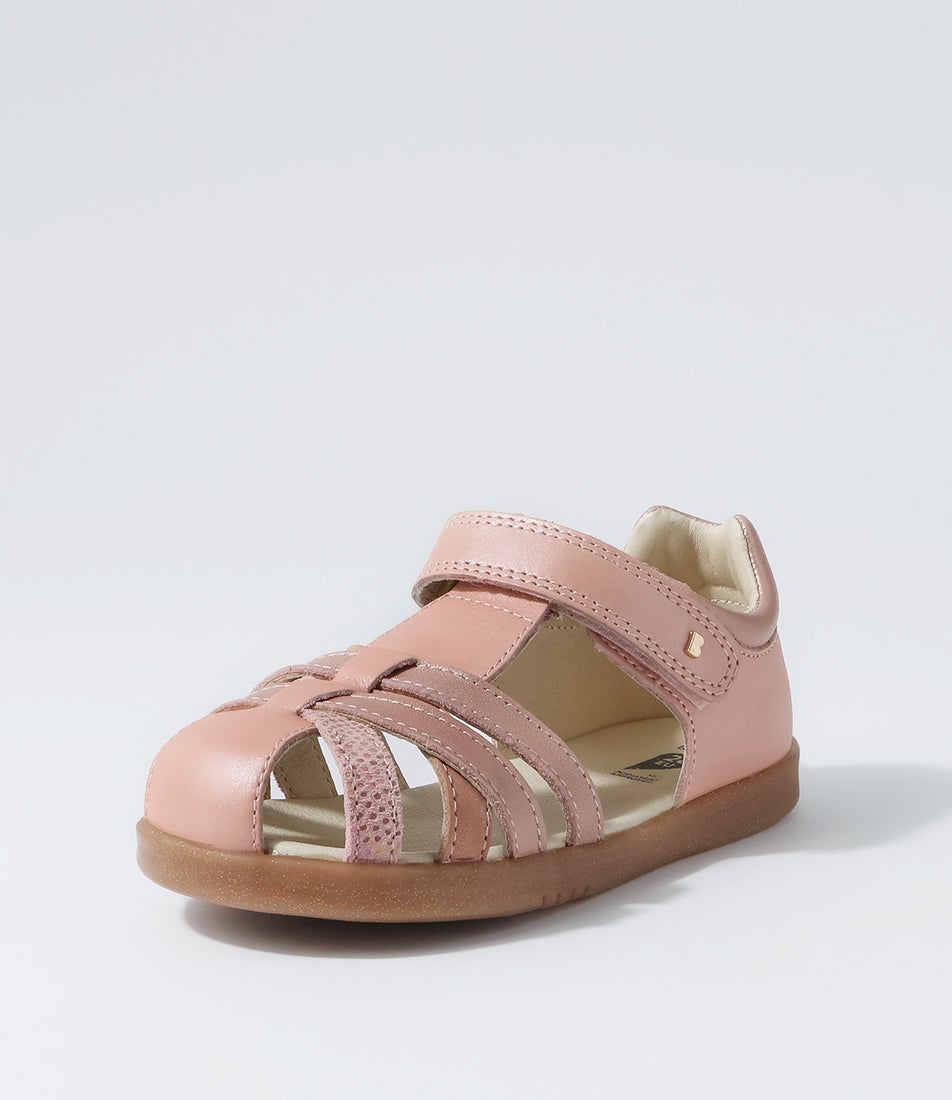 Bobux Kp Cross Jump Junior Dusk Pearl Rose Gold Leather Flat Shoes