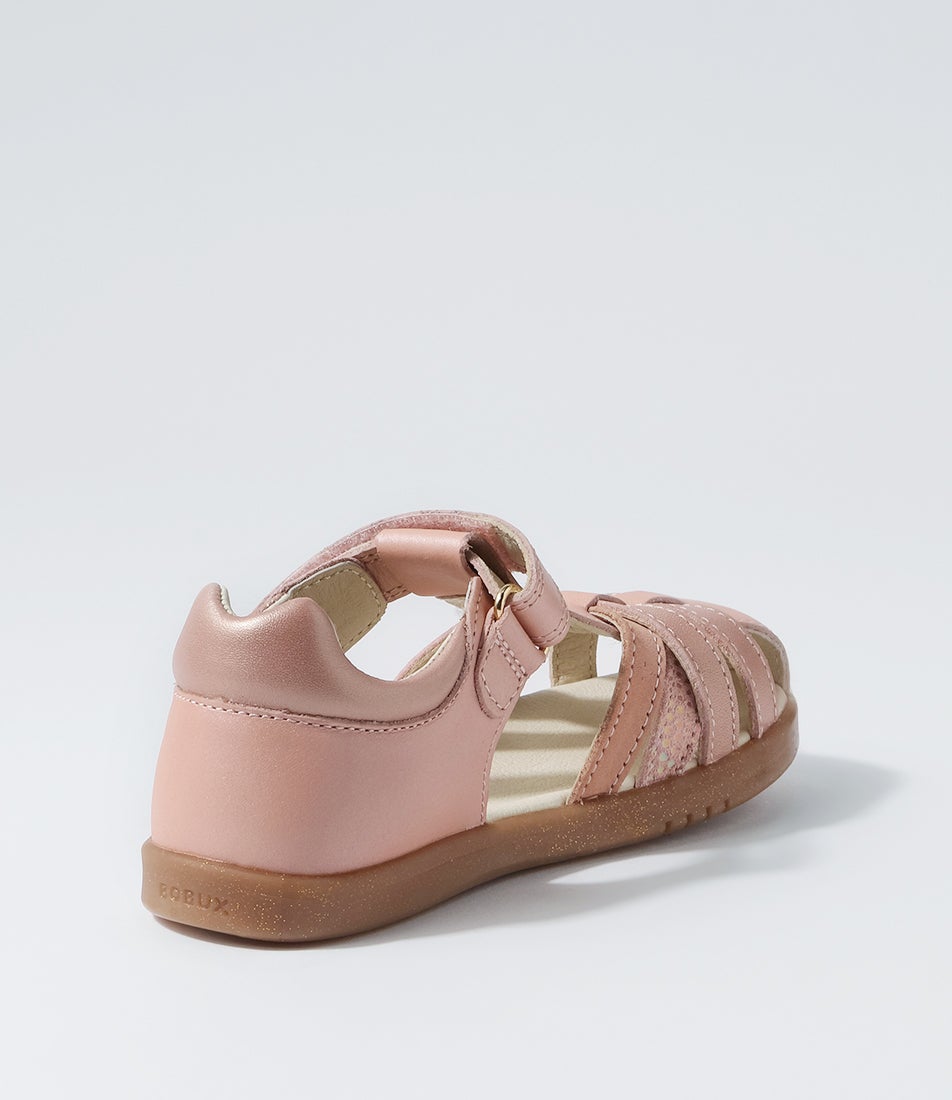 Bobux Kp Cross Jump Junior Dusk Pearl Rose Gold Leather Flat Shoes