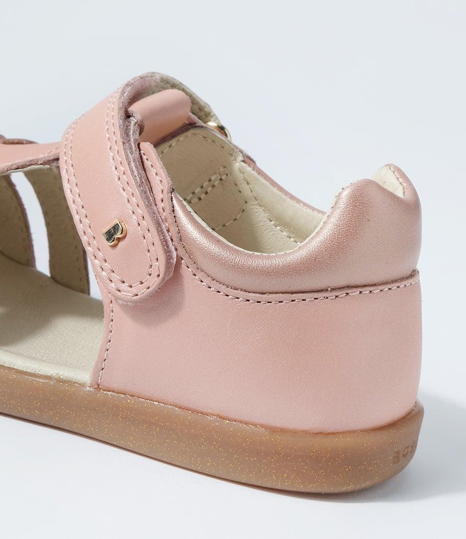 bobux Kp Cross Jump Junior Dusk Pearl Rose Gold Leather Flat Shoes