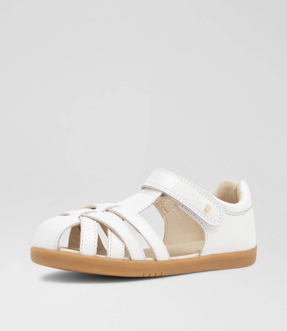 Bobux Kp Cross Jump Junior White Leather Flat Shoes