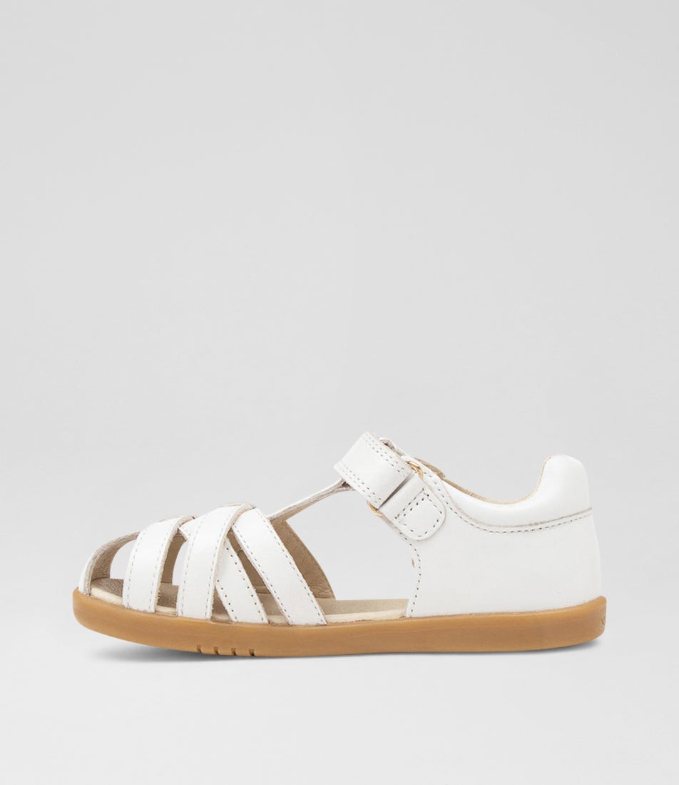 Bobux Kp Cross Jump Junior White Leather Flat Shoes