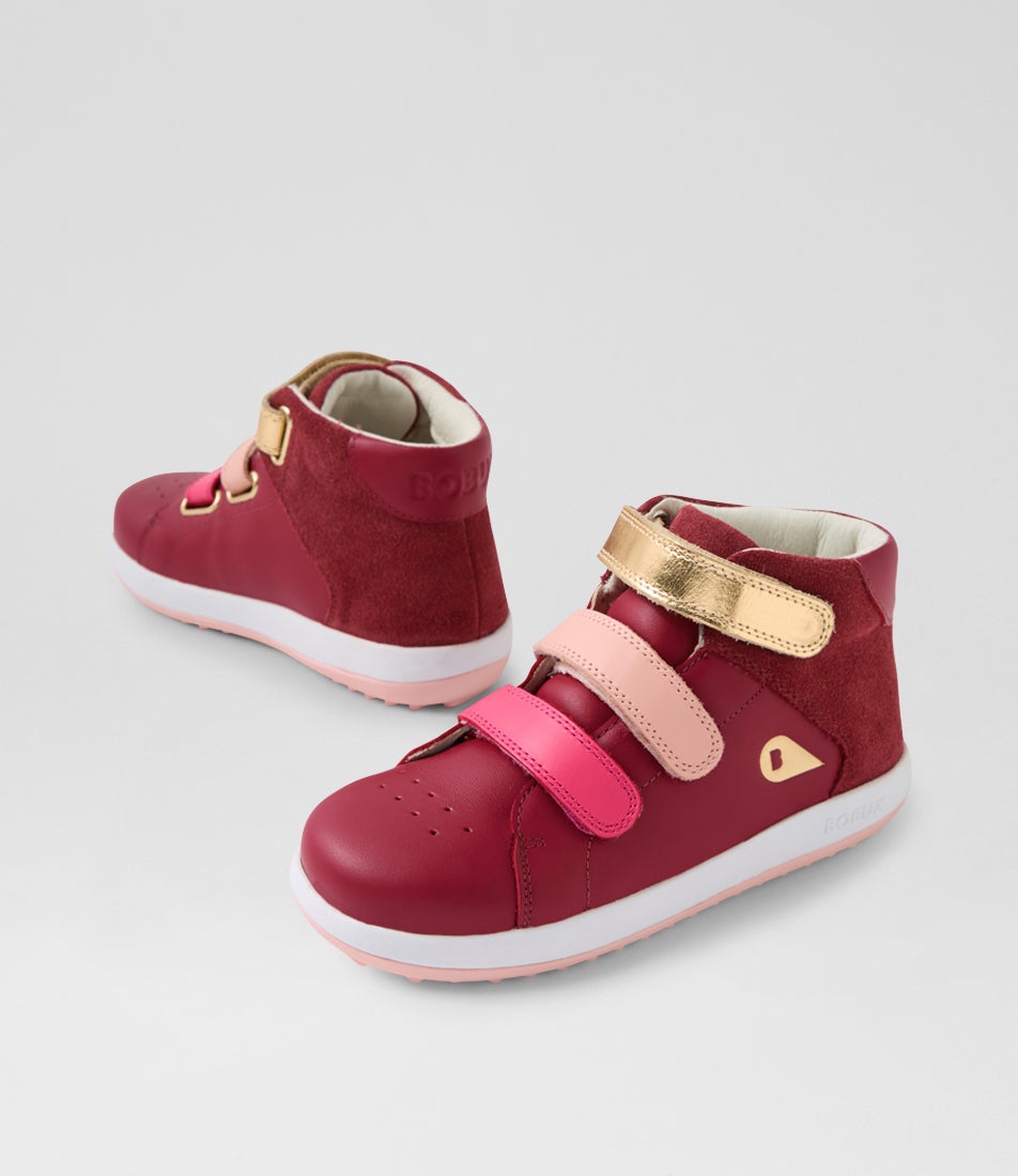 bobux Kp Gamepoint Junior Cranberry Leather Ankle Boots