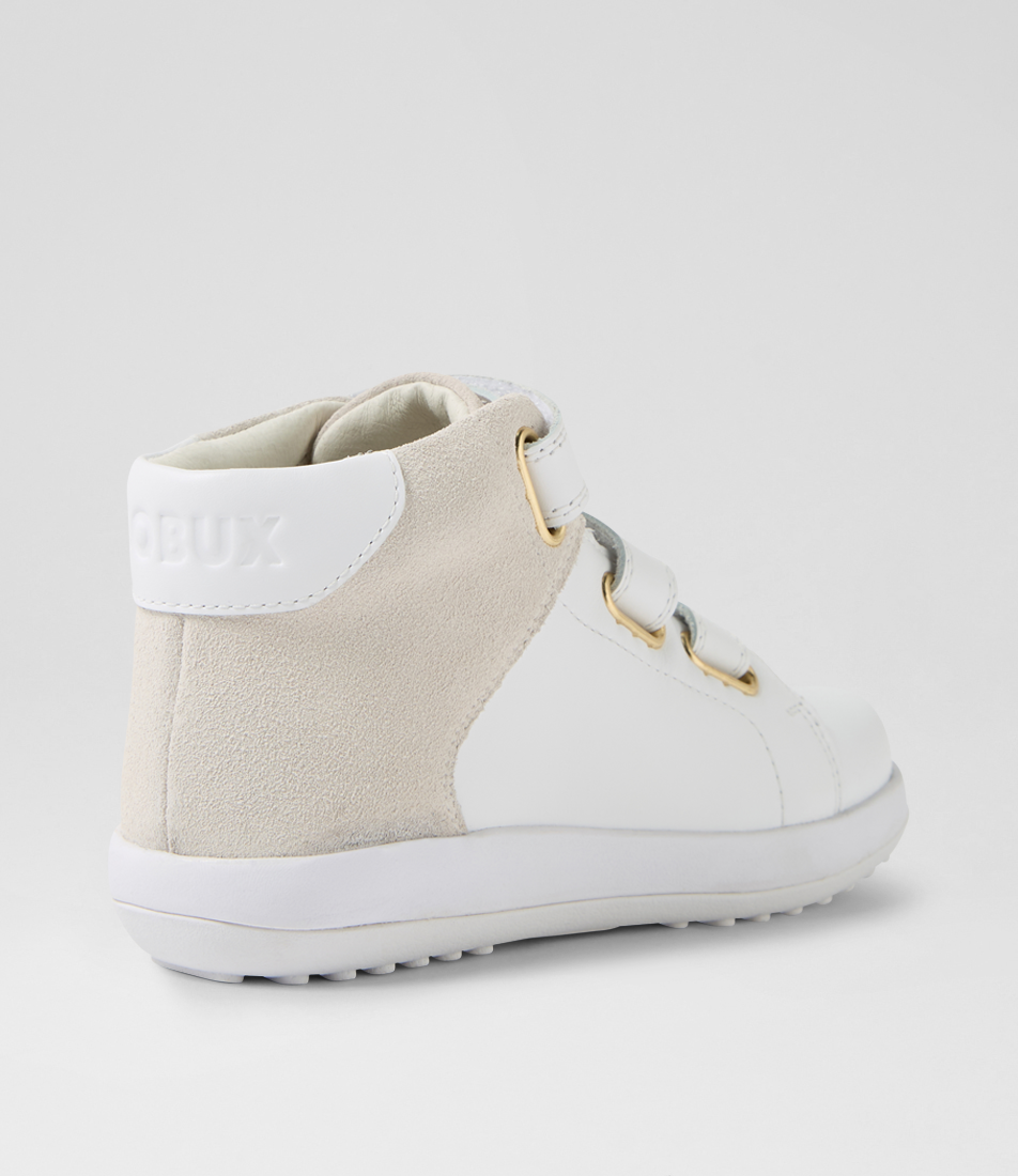 Bobux Kp Gamepoint Junior White Leather Ankle Boots