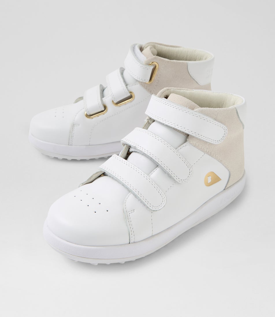 bobux Kp Gamepoint Junior White Leather Ankle Boots