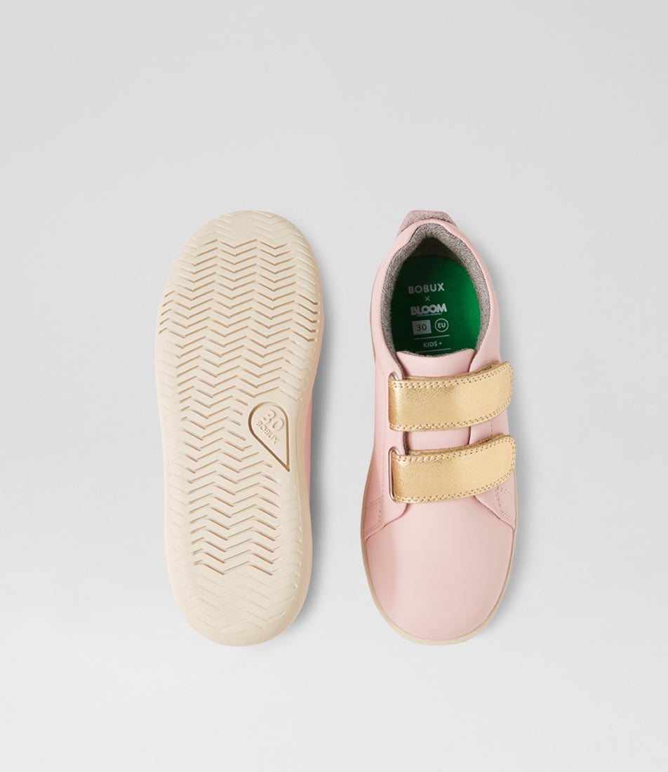 Bobux Kp Grass Court Ballet Pink Leather Flat Shoes