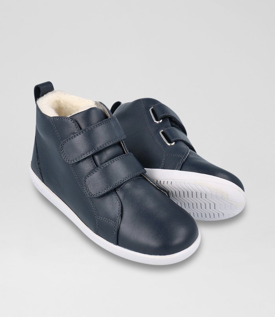Bobux Kp Grass Court High Arctic Junior Navy Leather Ankle Boots
