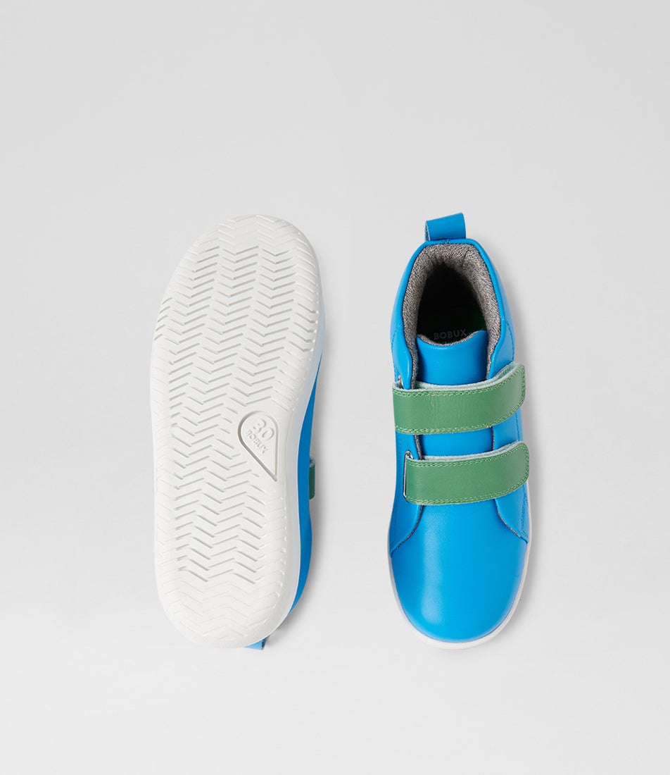Bobux Kp Grass Court High Brilliant Blue Leather Ankle Boots